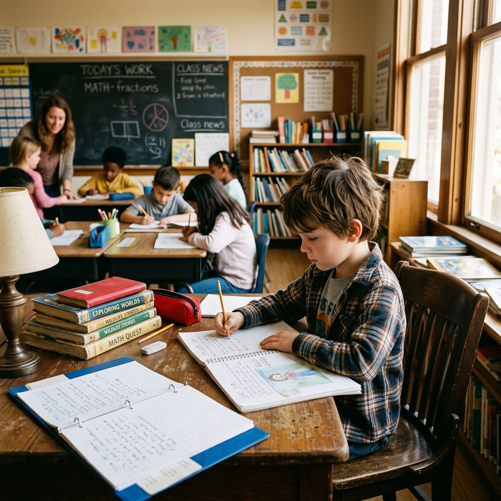 Student studying